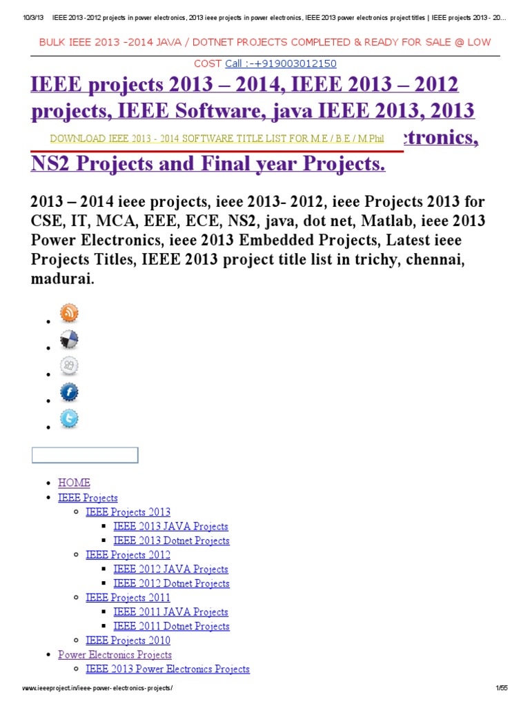 IEEE 2013 - 2012 Projects in Power Electronics, PDF | PDF | Power ...