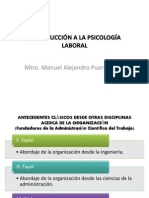 INTRODUCCIÓN A LA PSICOLOGÍA LABORAL. CONTEXTO HISTORICO