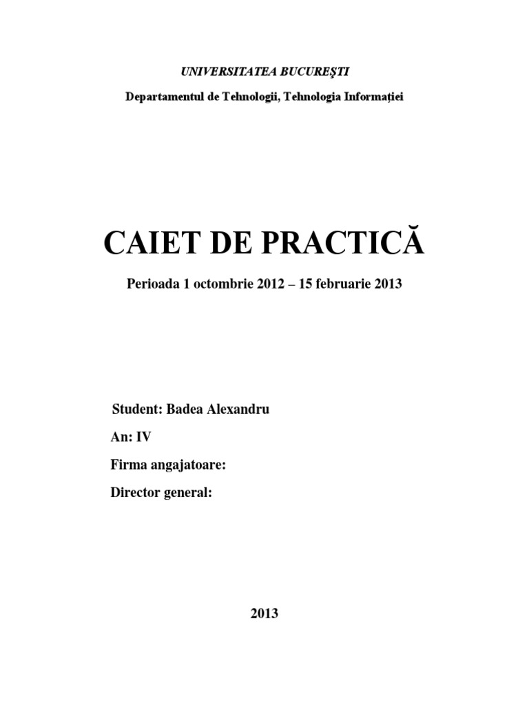 Model Caiet De Practica Pdf