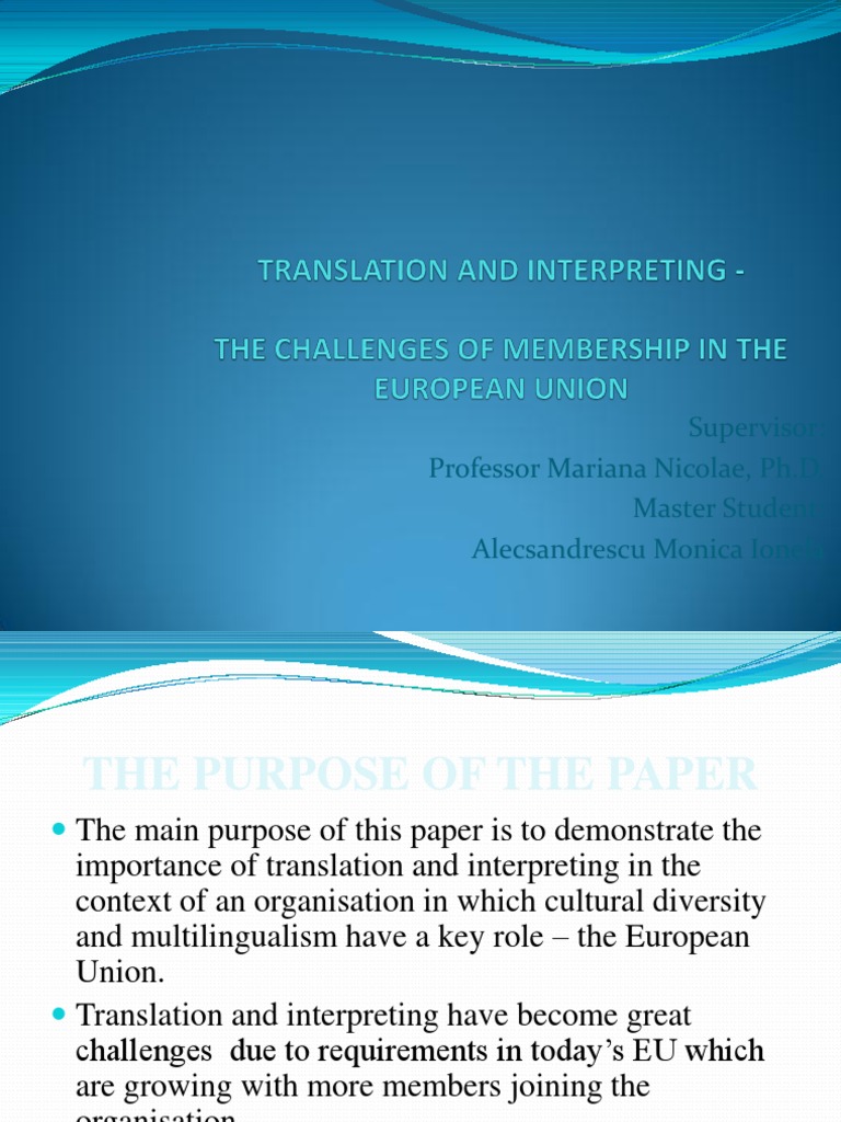 Importance Of Translation Interpreting In The Eu Pdf Language