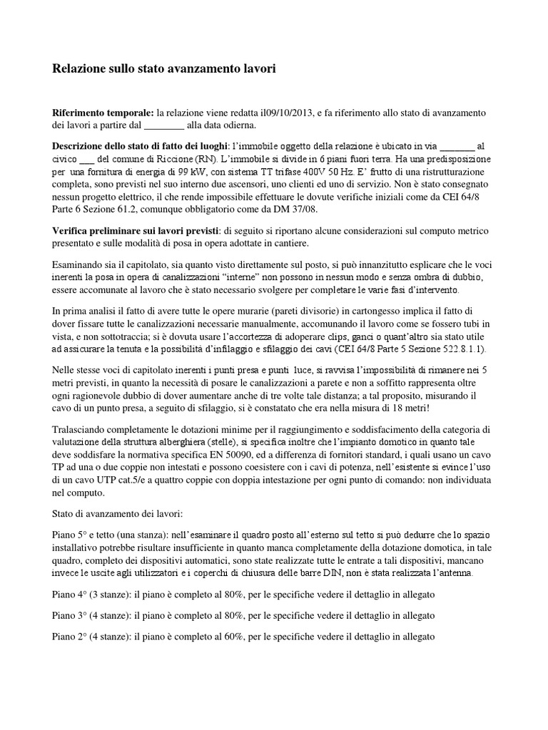 Relazione sullo stato avanzamento lavori.docx