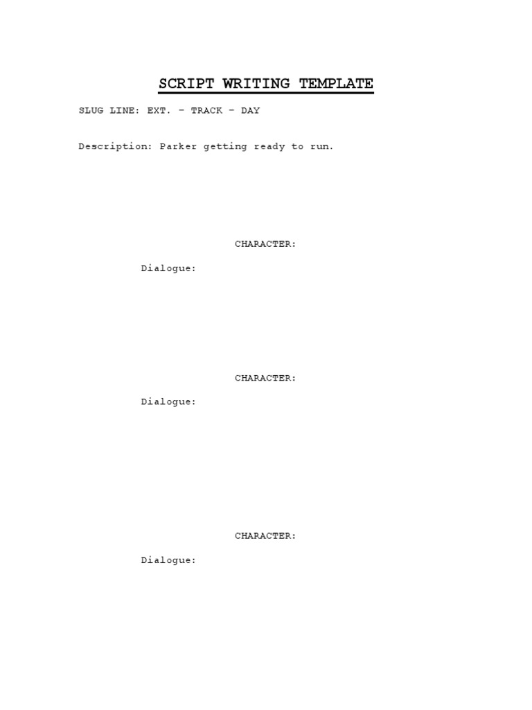 Script Writing Template for Scenes | PDF