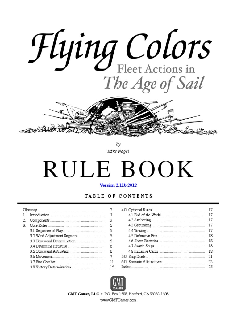 Flying Colors Rulebook PDF Anchor Ships
