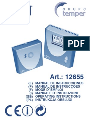 Manual Termostato Coati 12655 - | PDF | Caldera | Diodo emisor de luz