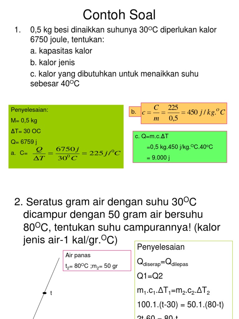 Contoh Dan Soal Latihan Kalor Ppt