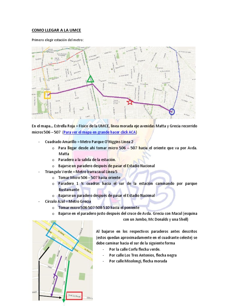 Cómo Llegar Al Campus Joaquín Cabezas García de La UMCE | PDF | Viajes ...