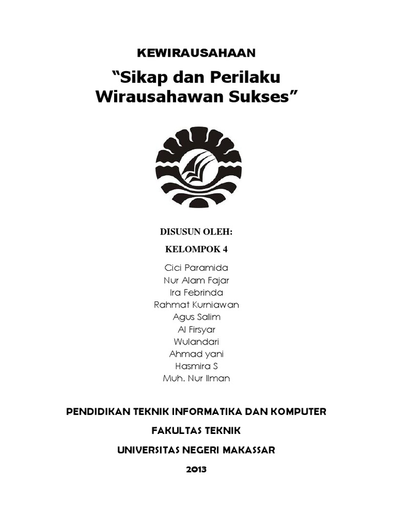 Sikap Dan Perilaku Wirausahawan Suksesdocx