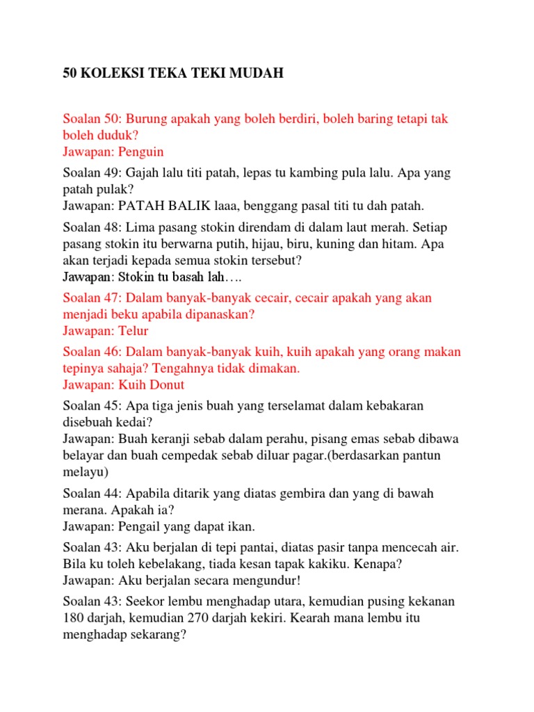 50 KOLEKSI TEKA TEKI MUDAHcx