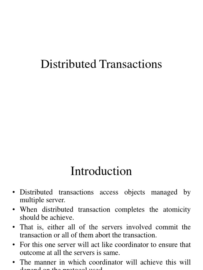 Distributed Transactions PDF Database Transaction Distributed