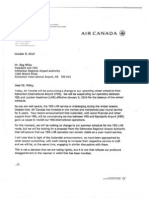 Letter Obtained by Edmonton Journal From Air Canada Exec To Edmonton International Airport CEO