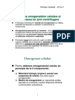 Omogenate Celulare Și Centrifugarea - Citologie Animală, LP Nr. 1, Biologie, Anul I, Grupa Ii PDF