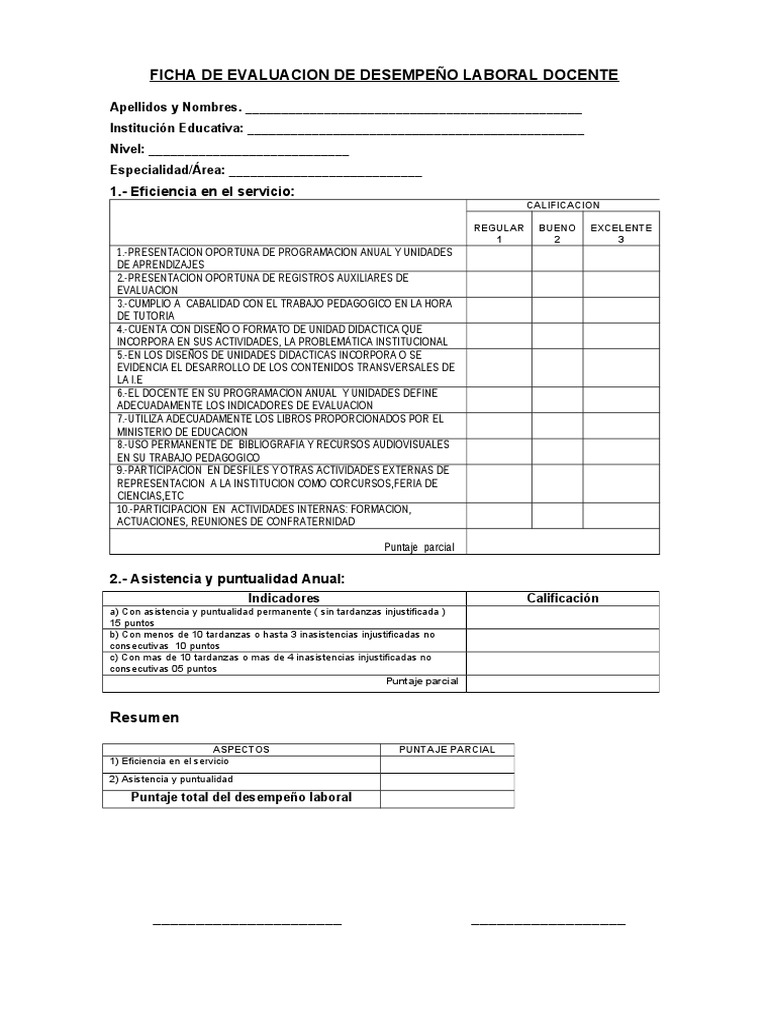 FICHA DESEMPEÑO DOCENTE