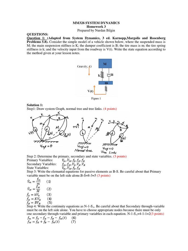 System Dynamics Homework Solutions | PDF | Electric Motor | Inductance