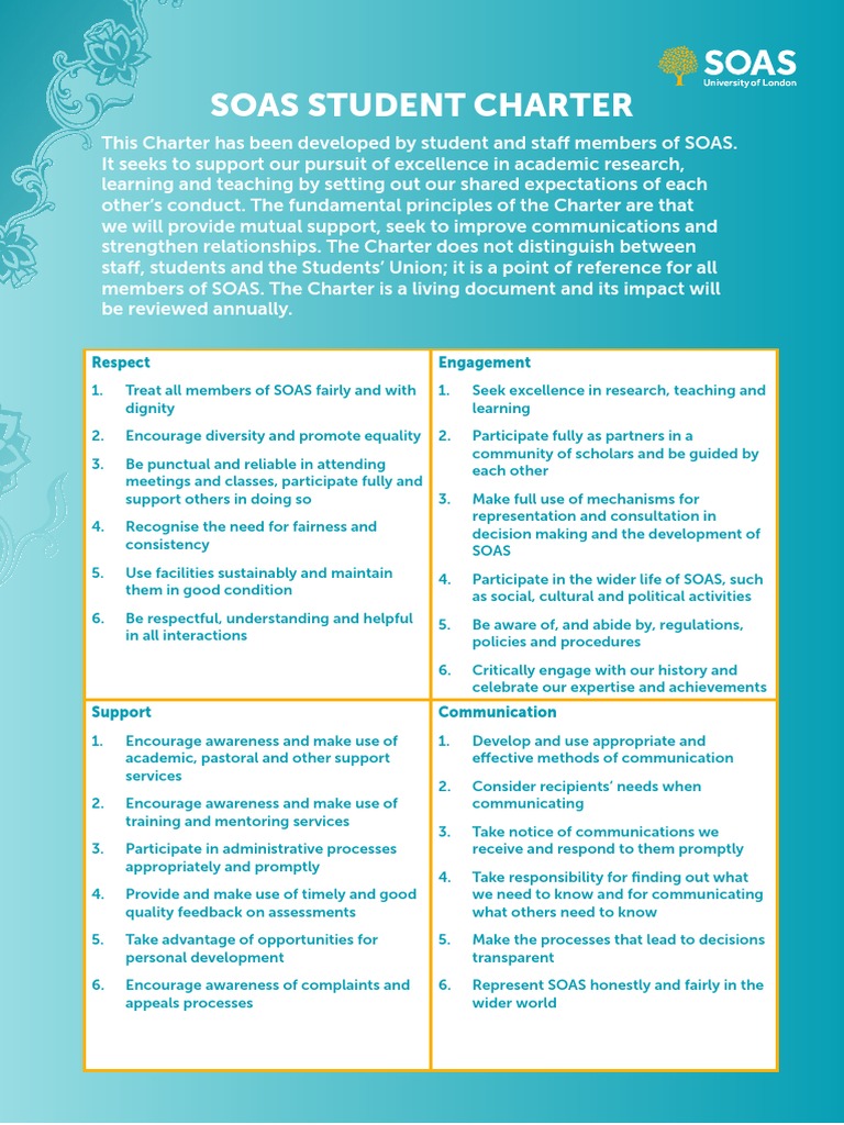 SOAS Student Charter 2013 PDF | PDF