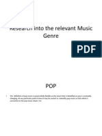Research Into the Relevant Music Genre