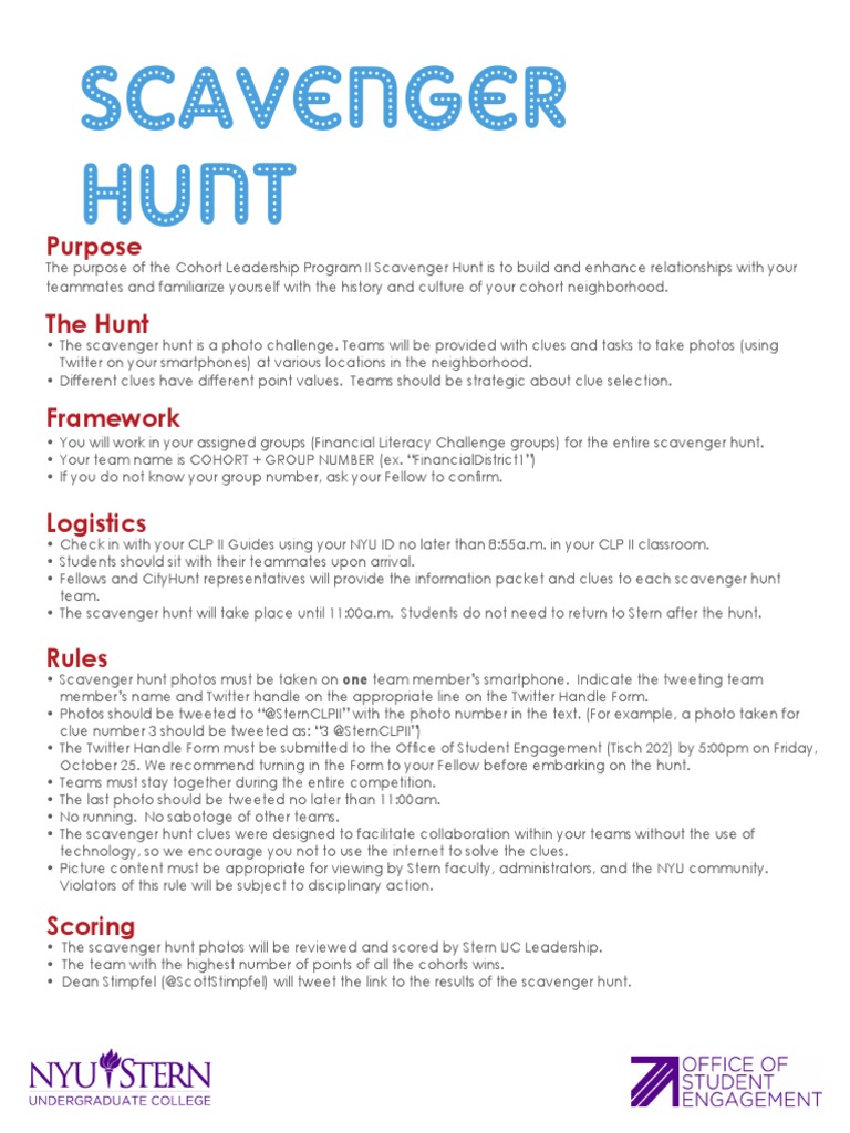 Scavenger Hunt Rules Twitter Communication