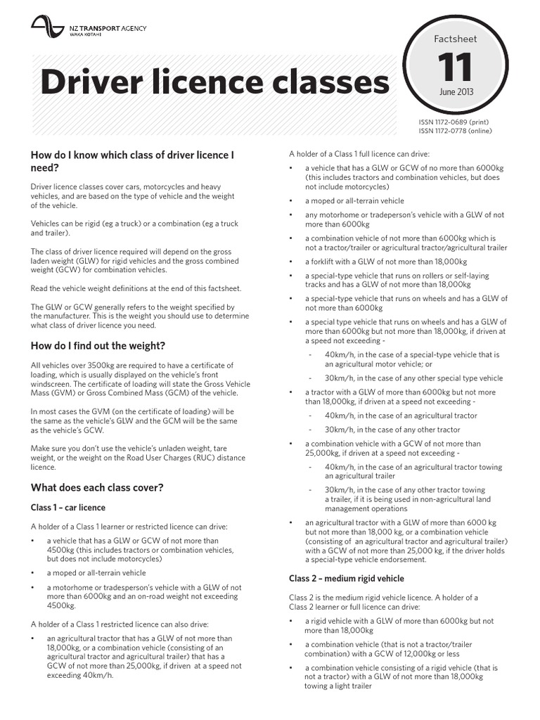 11 Driver Licence Classes PDF PDF