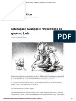 Educação - Avanços e Retrocessos Do Governo Lula - Jornalismo Crítico