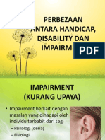 1) Perbezaan Antara Handicap, Disability Dan Impairment