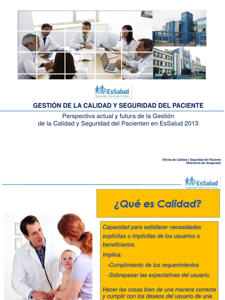 Stión de La Calidad y Seguridad Del Paciente | PDF | Seguridad del ...