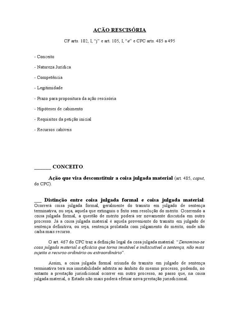 Ação Rescisoria - 