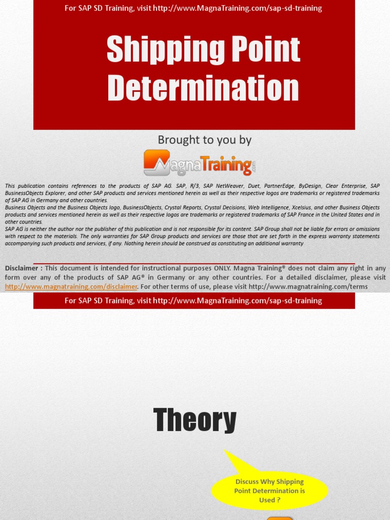 SAP Shipping Point Determination pptx Justice Crime Justice