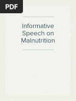 Informative Speech On Malnutrition