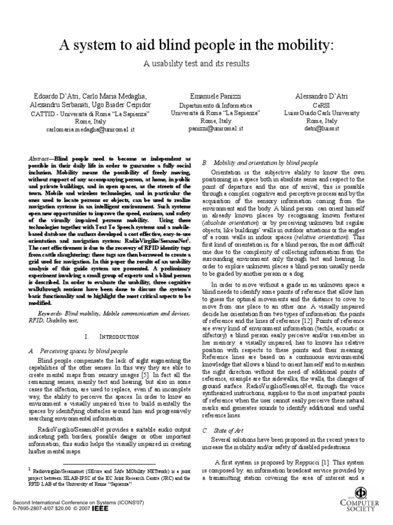 Technology For Visual Disability | PDF | Usability | Visual Impairment