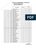 Seat Allotment List BCA 1st Sem