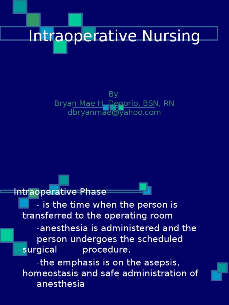 Intraoperative Nursing Responsibilities | PDF | Anesthesia | Surgery