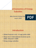 Politics and Economics of Energy Subsidies: Baku Summer Energy School
