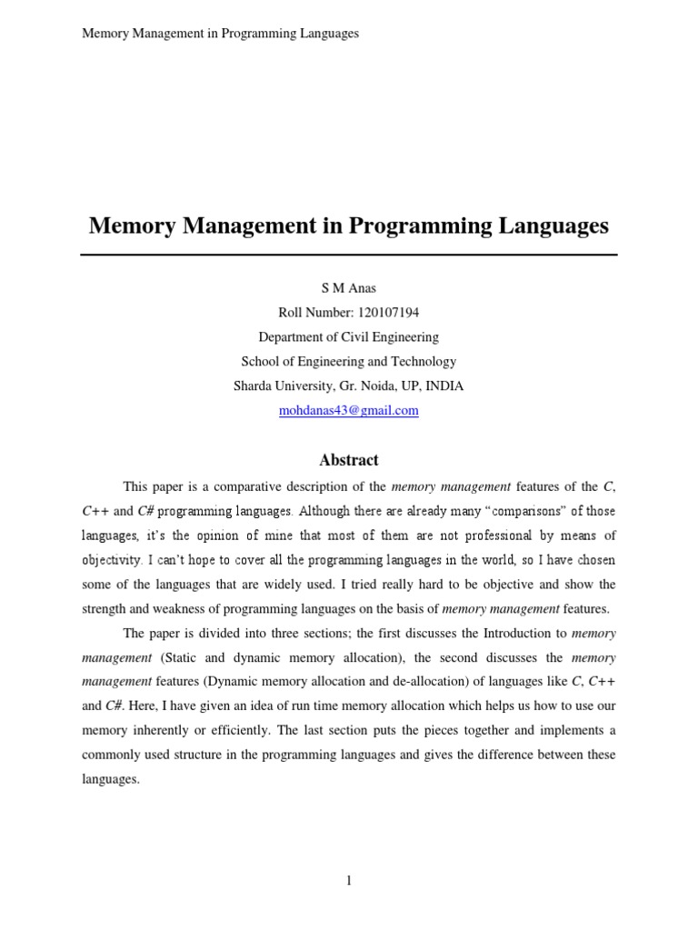 research paper on programming language