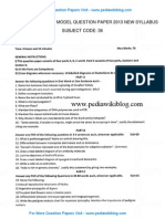 Second Puc Biology Model Question Paper 2013 New Syllabus Subject Code: 36