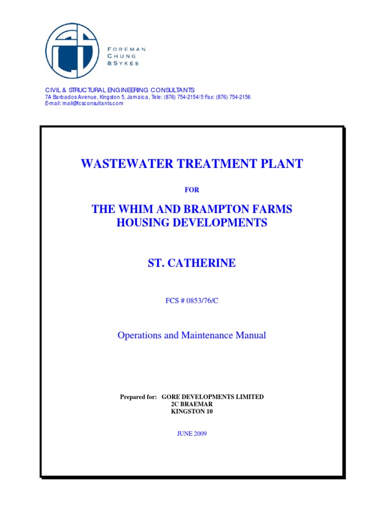 Kingston Wastewater Treatment Manual | PDF | Sewage Treatment ...
