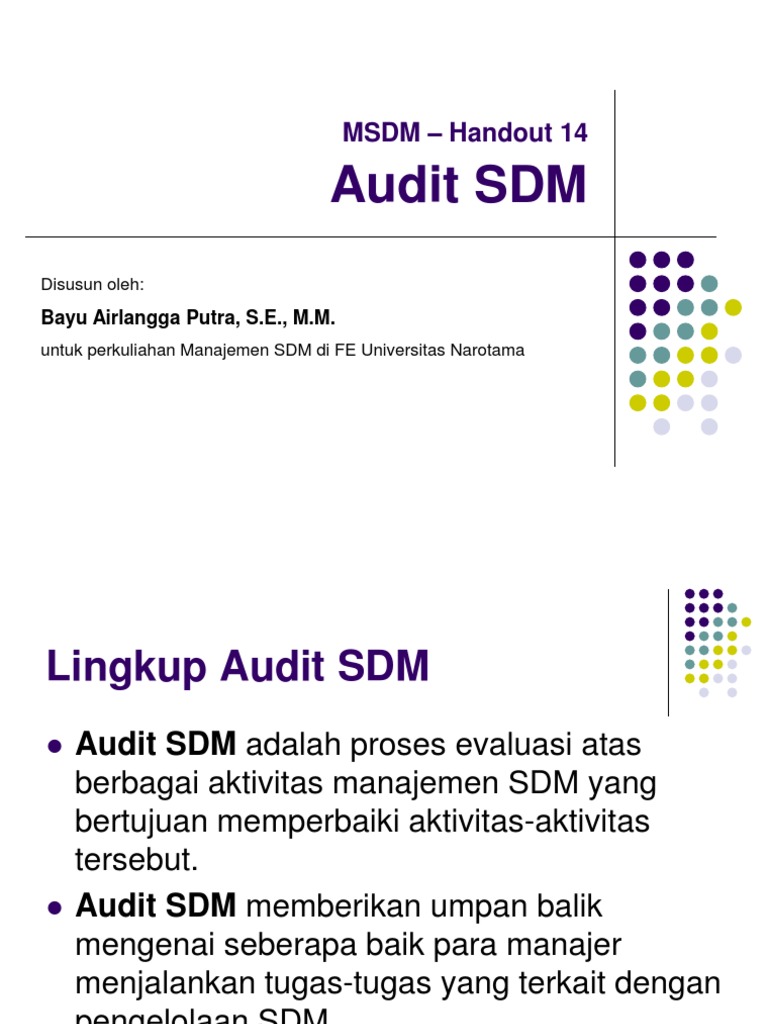 Contoh Audit SDM untuk Meningkatkan Investasi