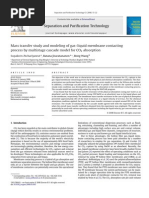 Mass Transfer Study and Modeling of Gas-Liquid Membrane Contacting