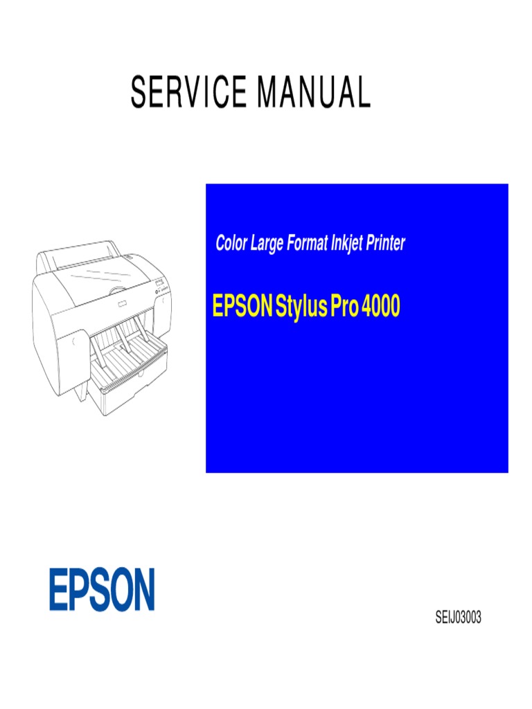 Stylus Pro 4000B - ServiceMan PDF | PDF | Printer (Computing
