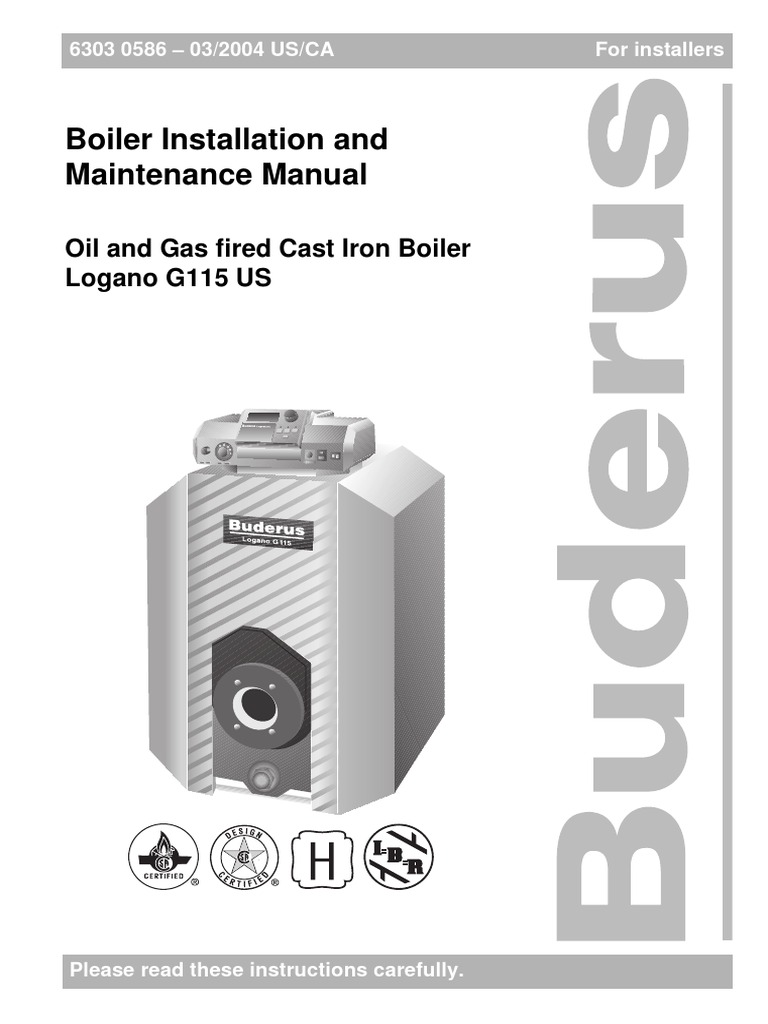 Buderus Logano G115 Installation Manual PDF Chimney Electrical Wiring — free download