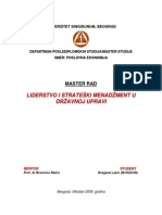 Liderstvo I Strateški Menadžment U Državnoj Upravi - Master PDF