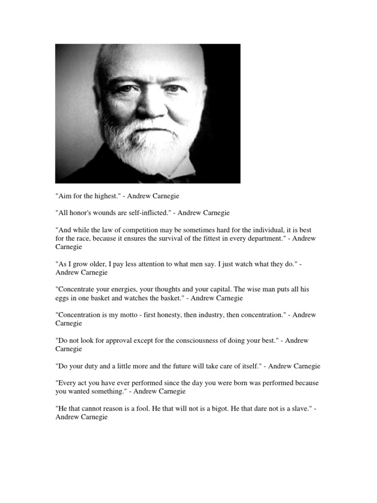 Quotes by Andrew Carnegie | PDF | Andrew Carnegie