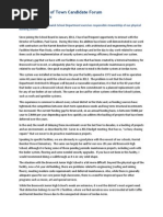 The Other Side of Town Candidate Forum: Rich Ellis - Answers