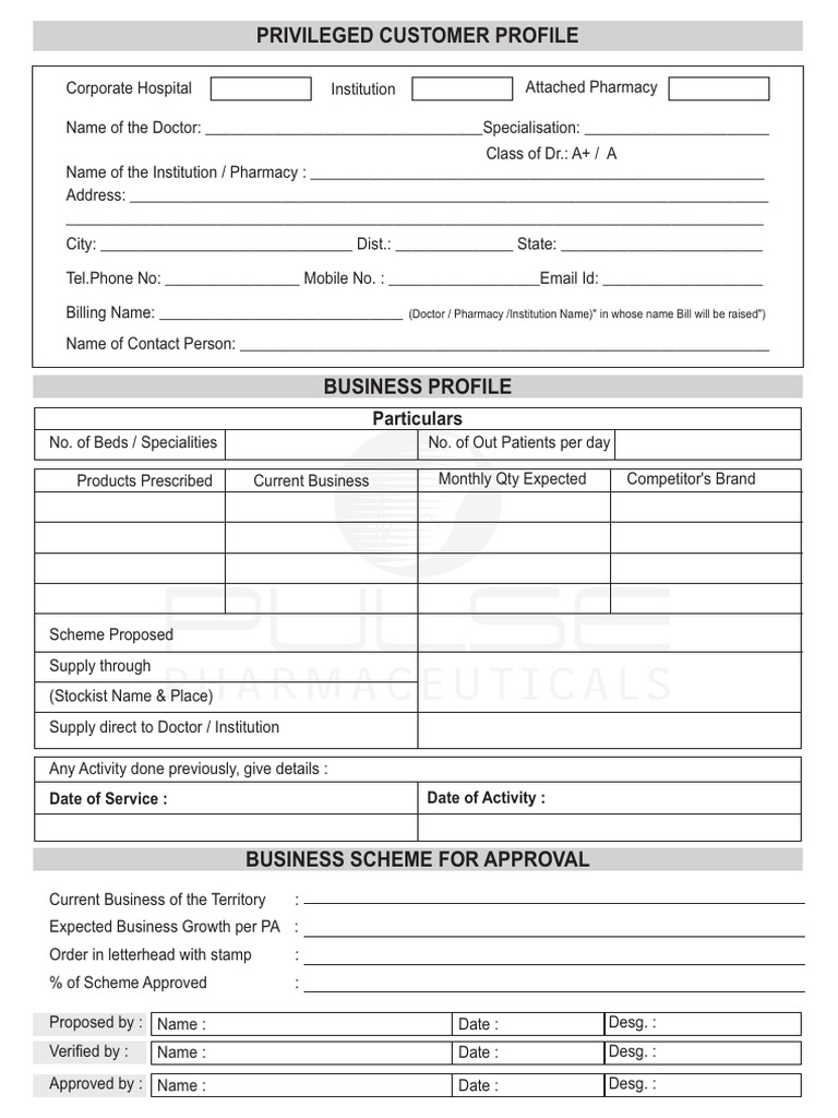 Format - PRIVILEGED CUSTOMER PROFILE - A4.pdff | PDF