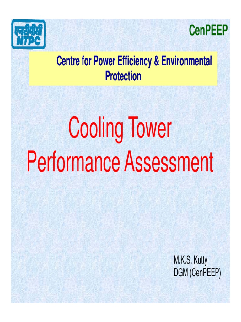 Cooling Tower Performance Assessment PDF PDF Mechanical Fan