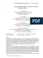 Psychometric Properties of Metacognitive Awarness of Reading Strategy Inventory MARSI PDF