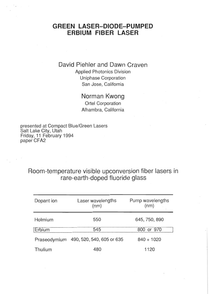 Compact Blue Green Lasers PDF | PDF | Laser | Light