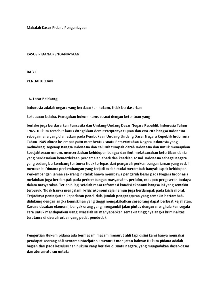 Contoh Makalah Masalah Perkara Pidana Docx