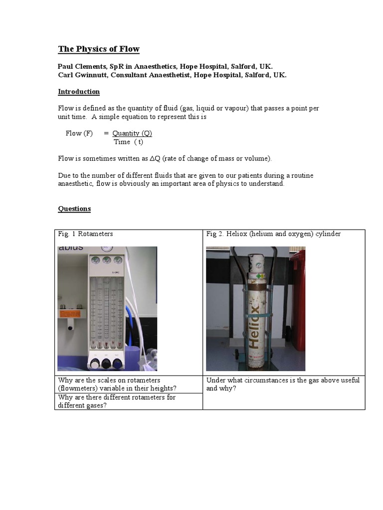 Heliox and Flow Dynamics in Tubes | PDF