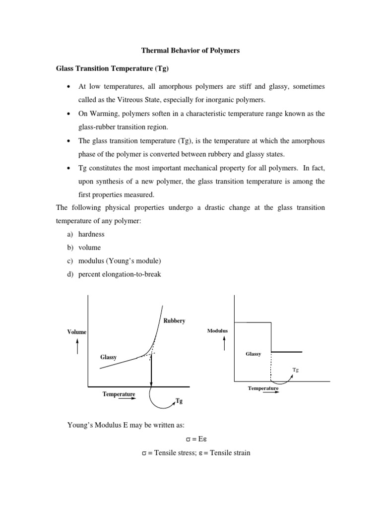 Thermal Properties and Tg of Polymers | PDF