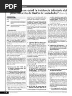 Insidencia Tributaria de Fusion de Sociedades