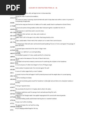 Glossary of Construction Terms
